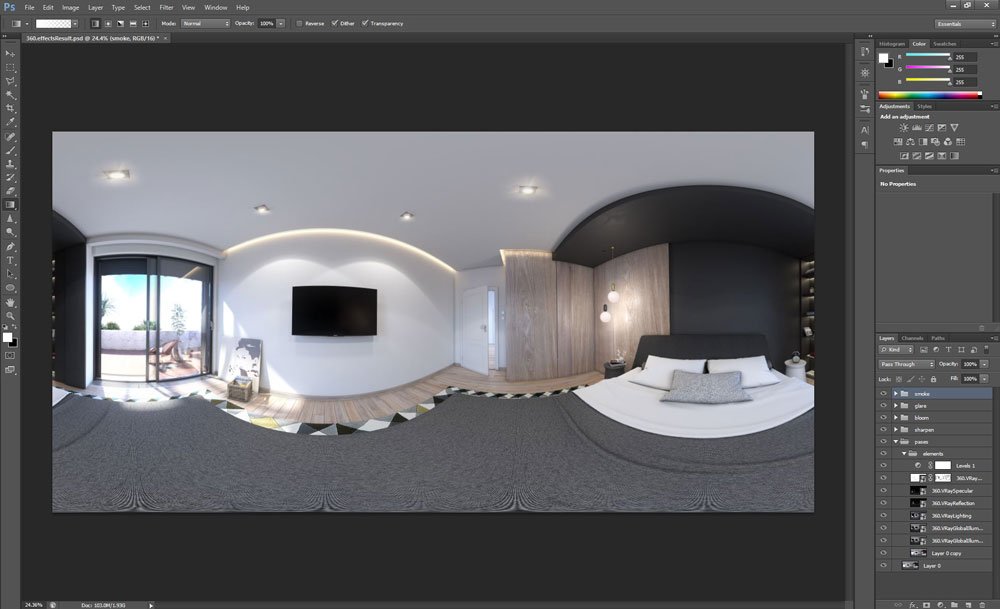 3d max kurs - kako napraviti 360 arhitektonski render - postprodukcija