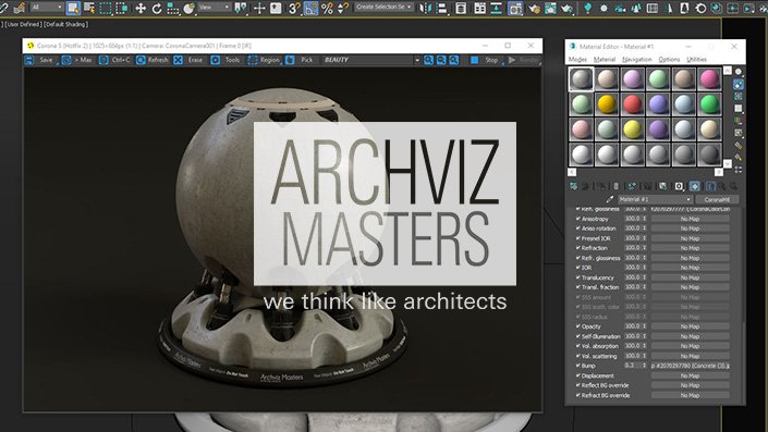 corona renderer kako napraviti materijal za beton archviz masters studio - 5